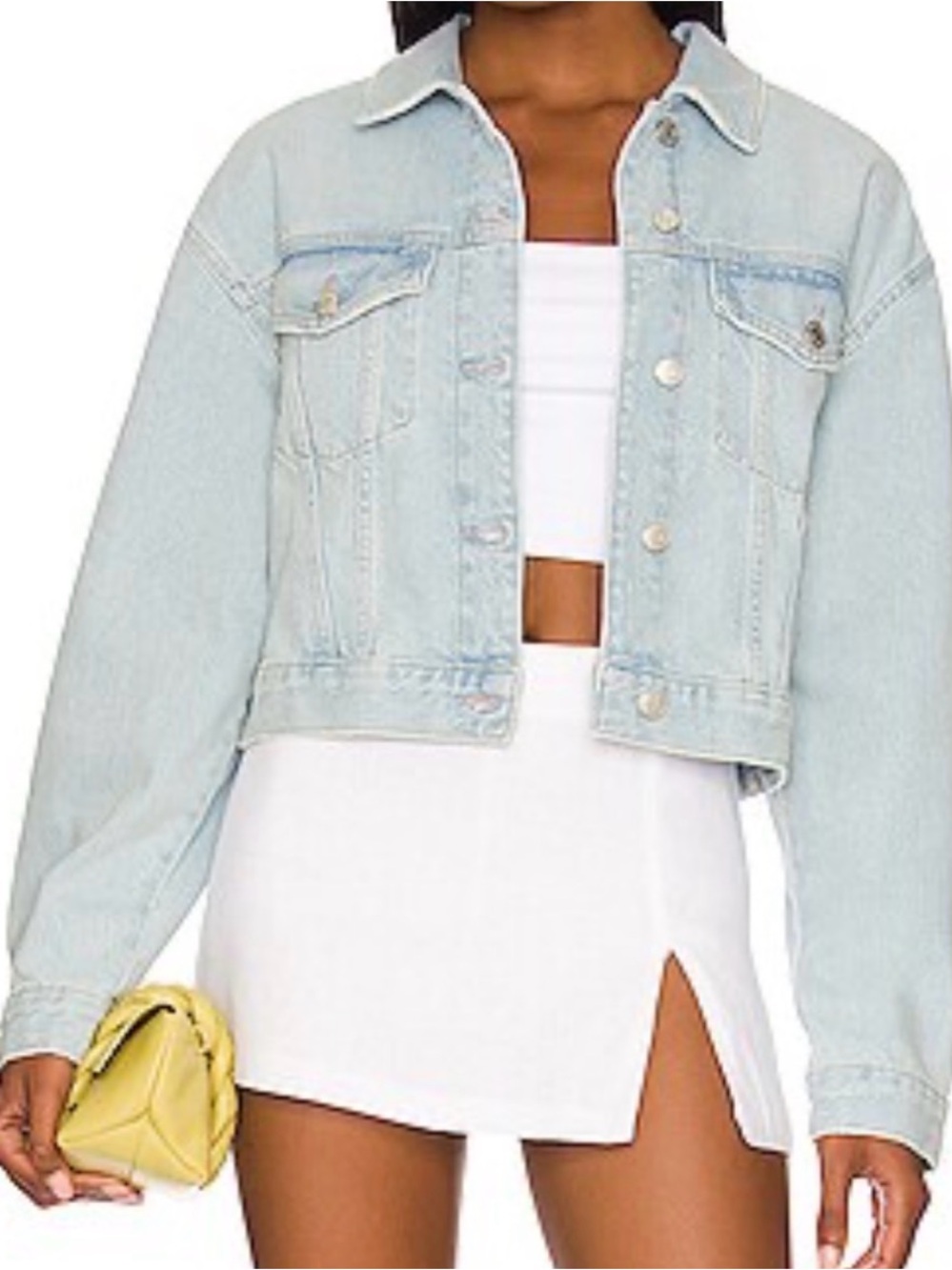Rails Light Blue Cropped Denim Jacket